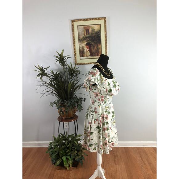 City Studio Flared Dress Women's Size 9 Multicolored 100% Polyester Boat Neck - Picture 11 of 11